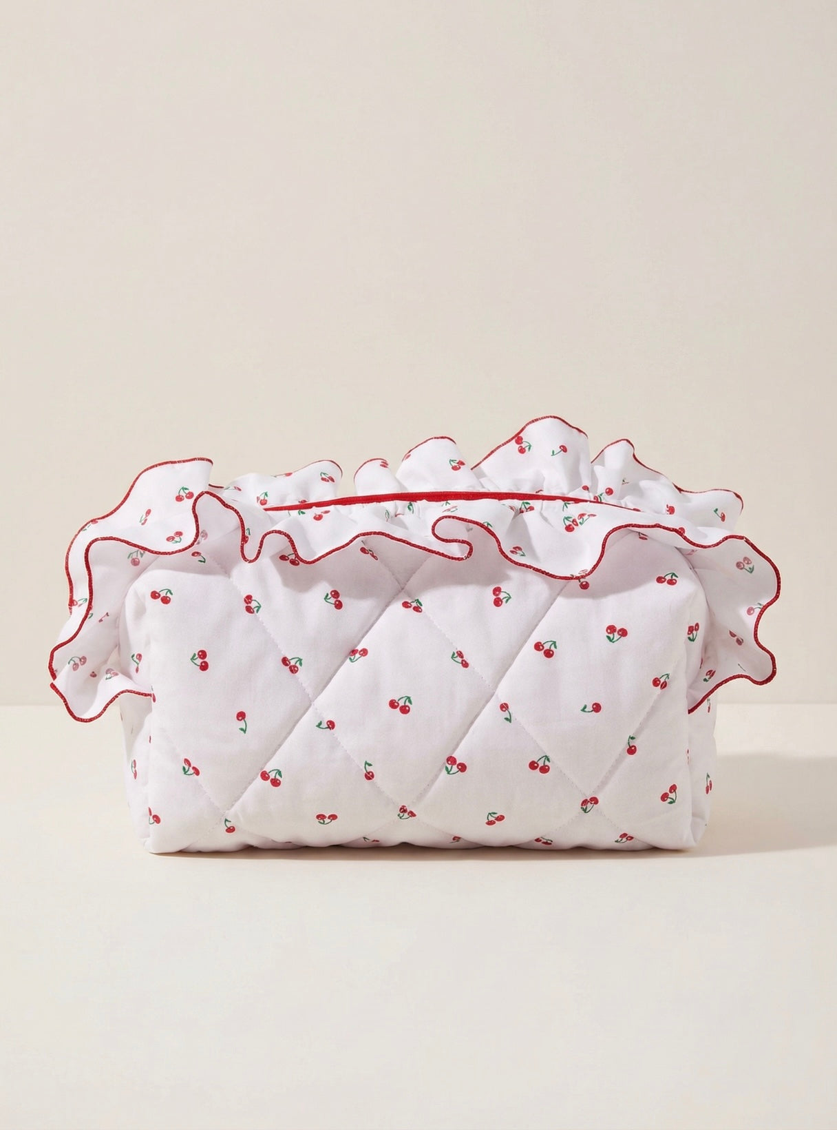 Ruffle Medium Cherries Makeup Bag