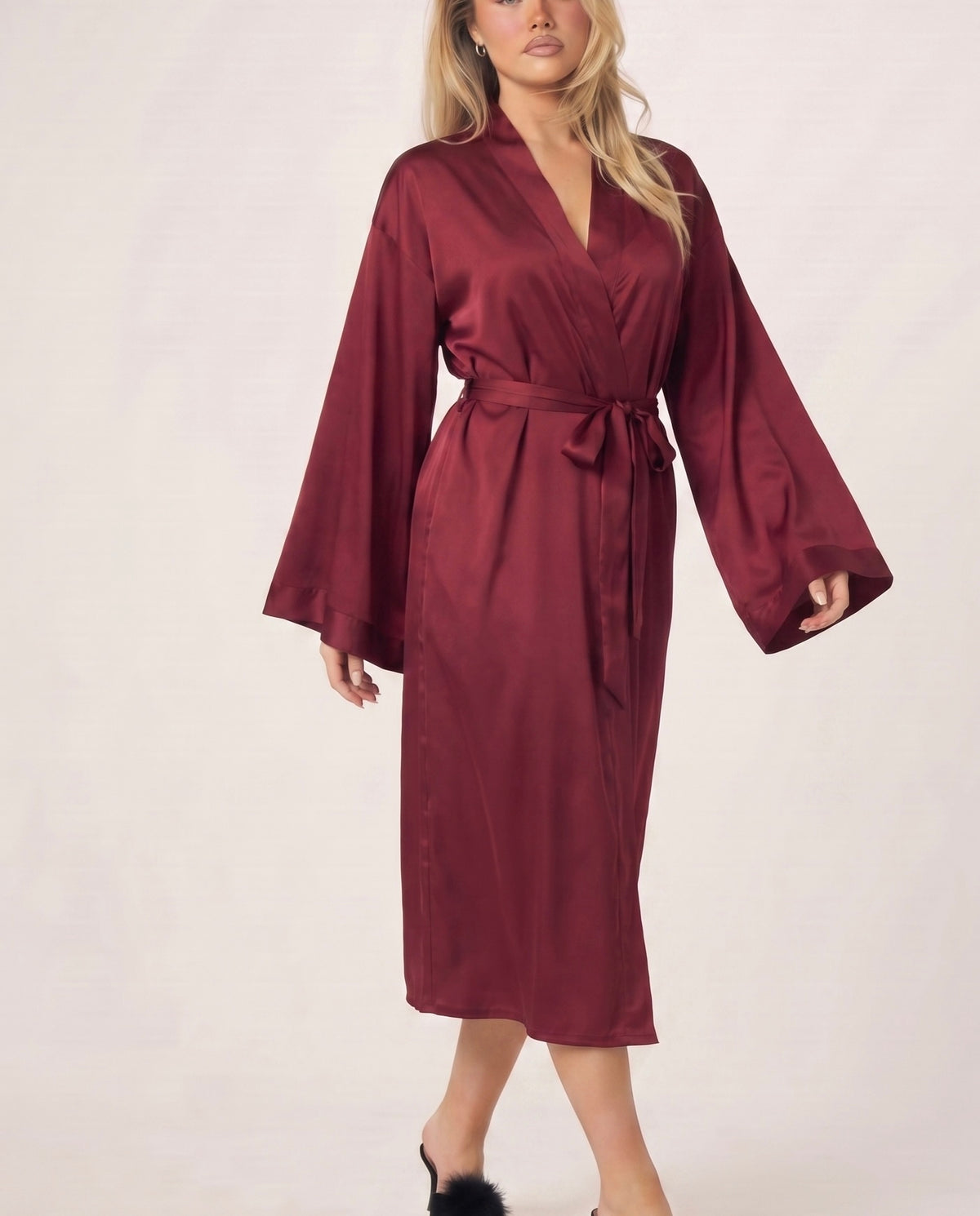 Violet Mantle Robe Violette Midi in Wine – Maison Robes