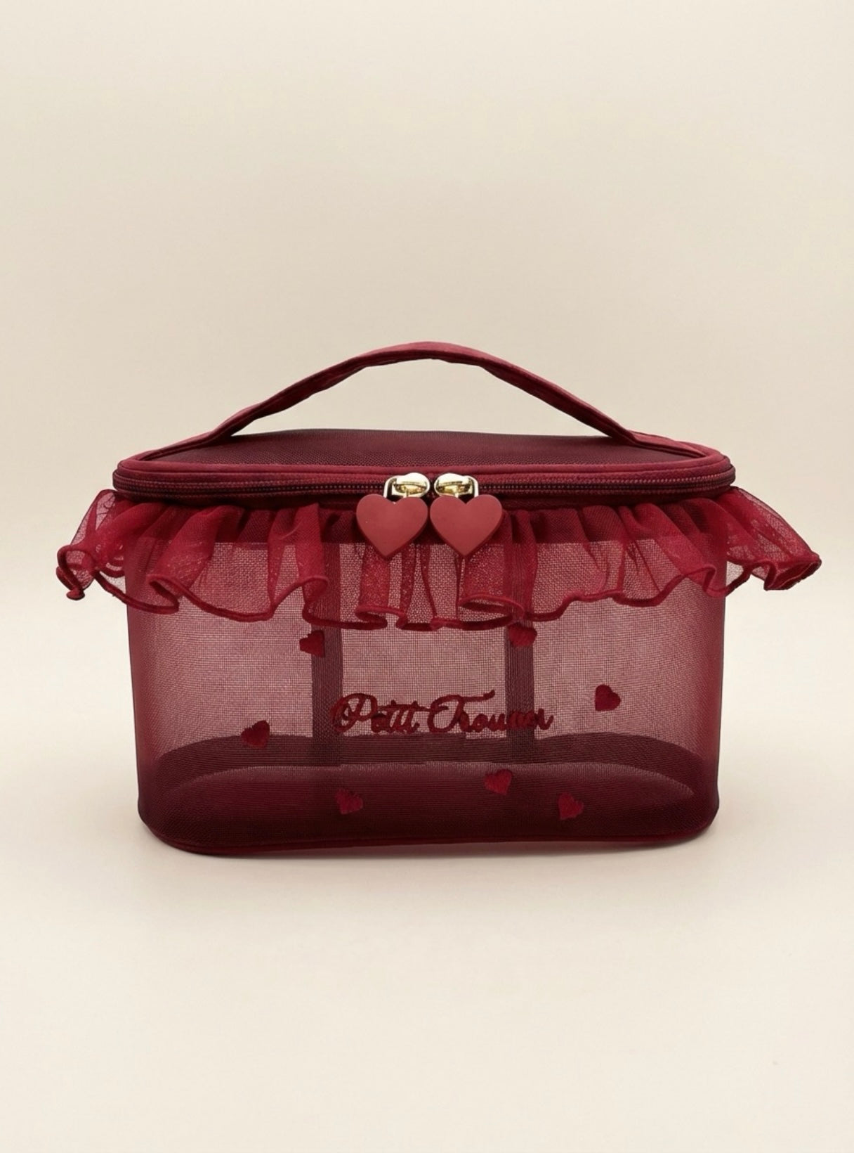 Ruffle Mesh Makeup Bag