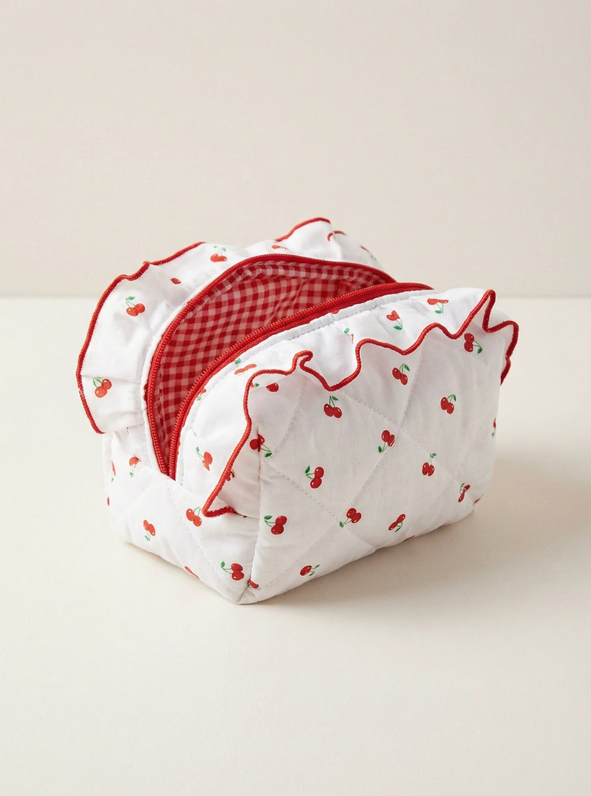 Ruffle Mini Cherries Makeup Bag