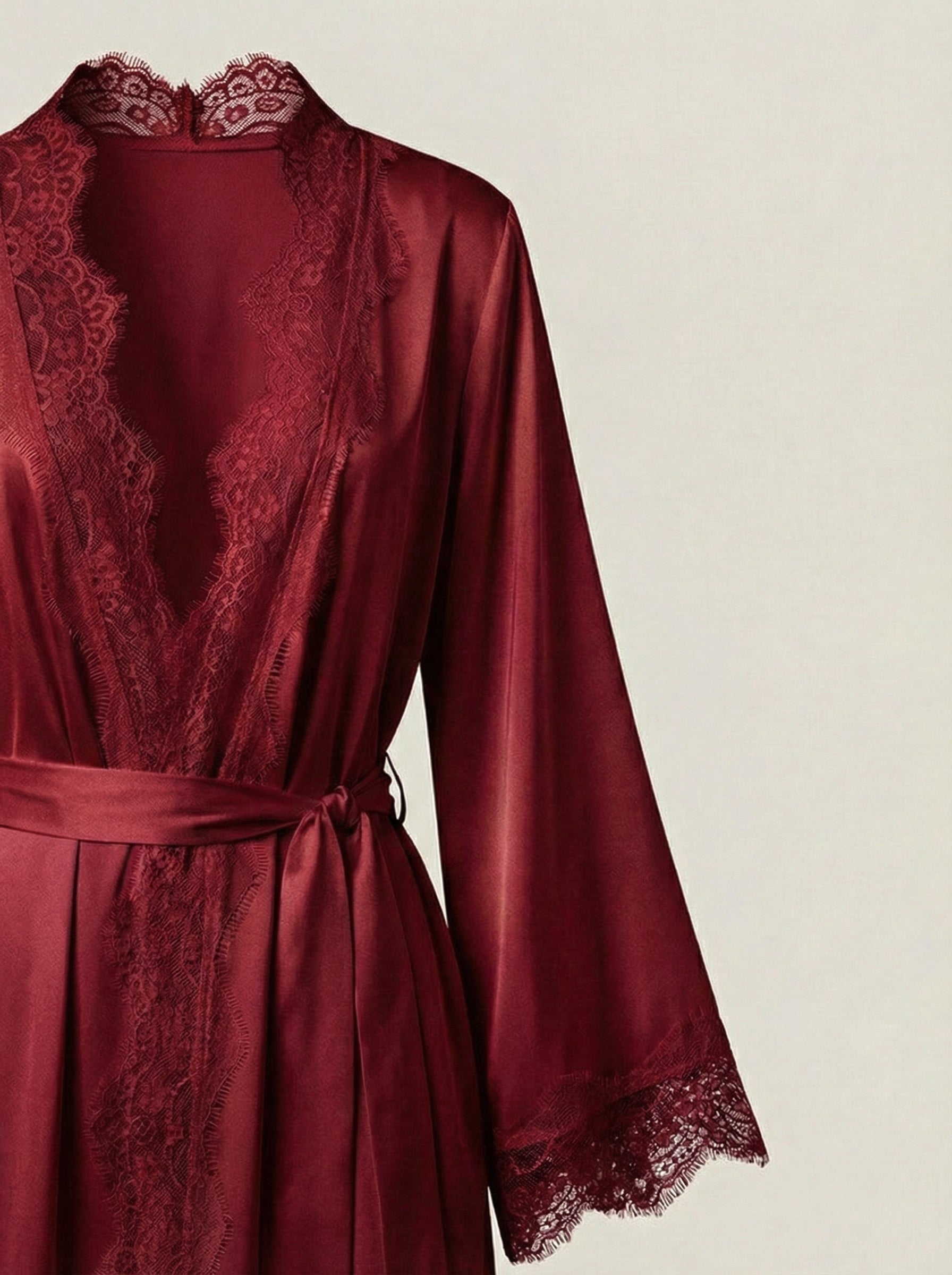 Celine Silk with Red Lace