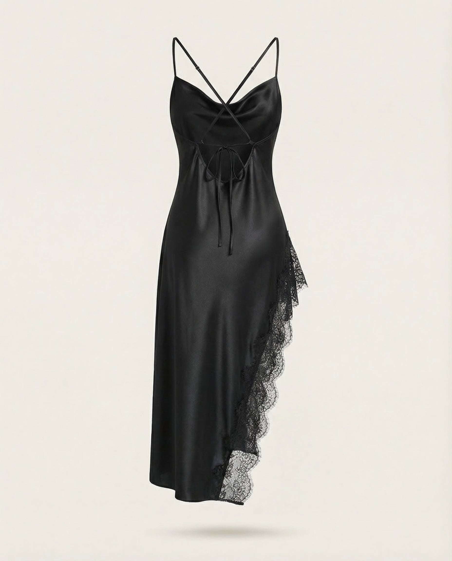 Sofie Midi Silky Lace in Noir
