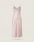 Marielle Silk Long Dress in Rose