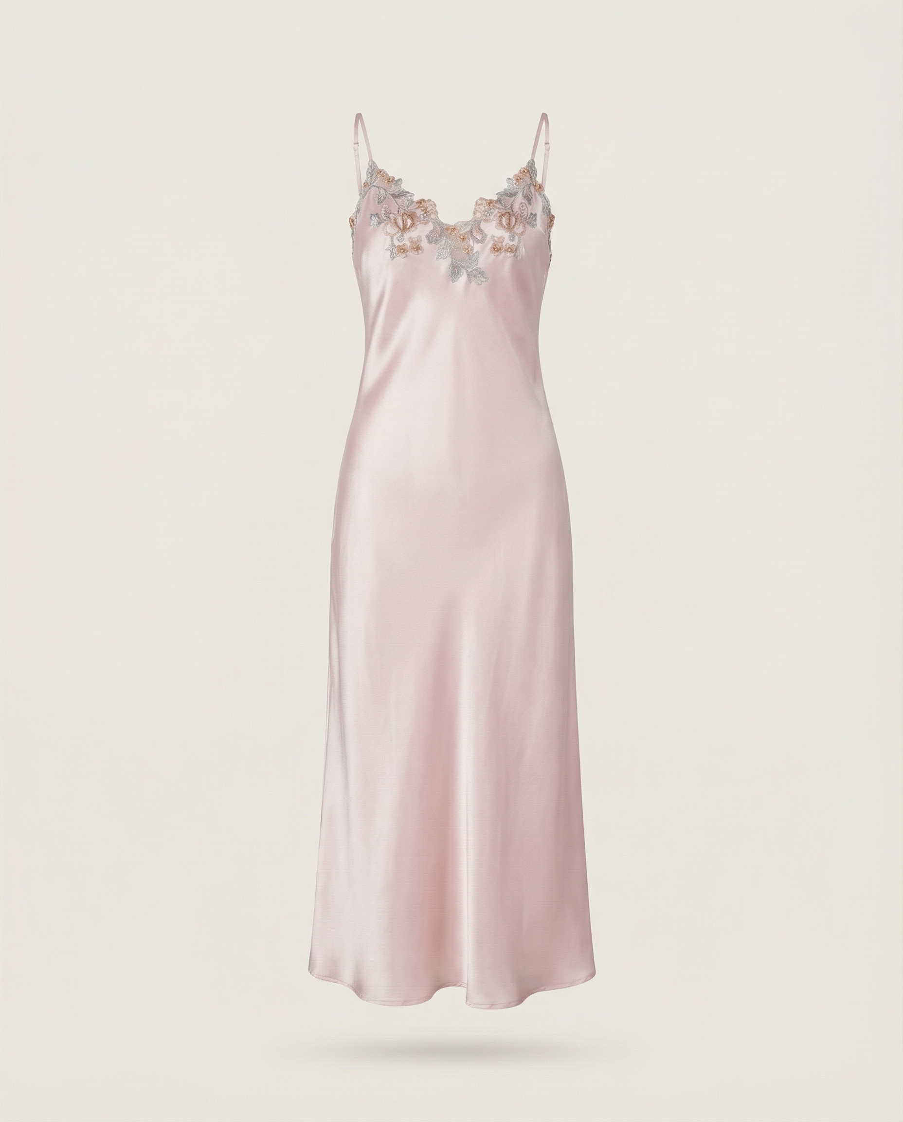 Marielle Silk Long Dress in Rose