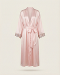 Margo Silk Long Robe in Rose