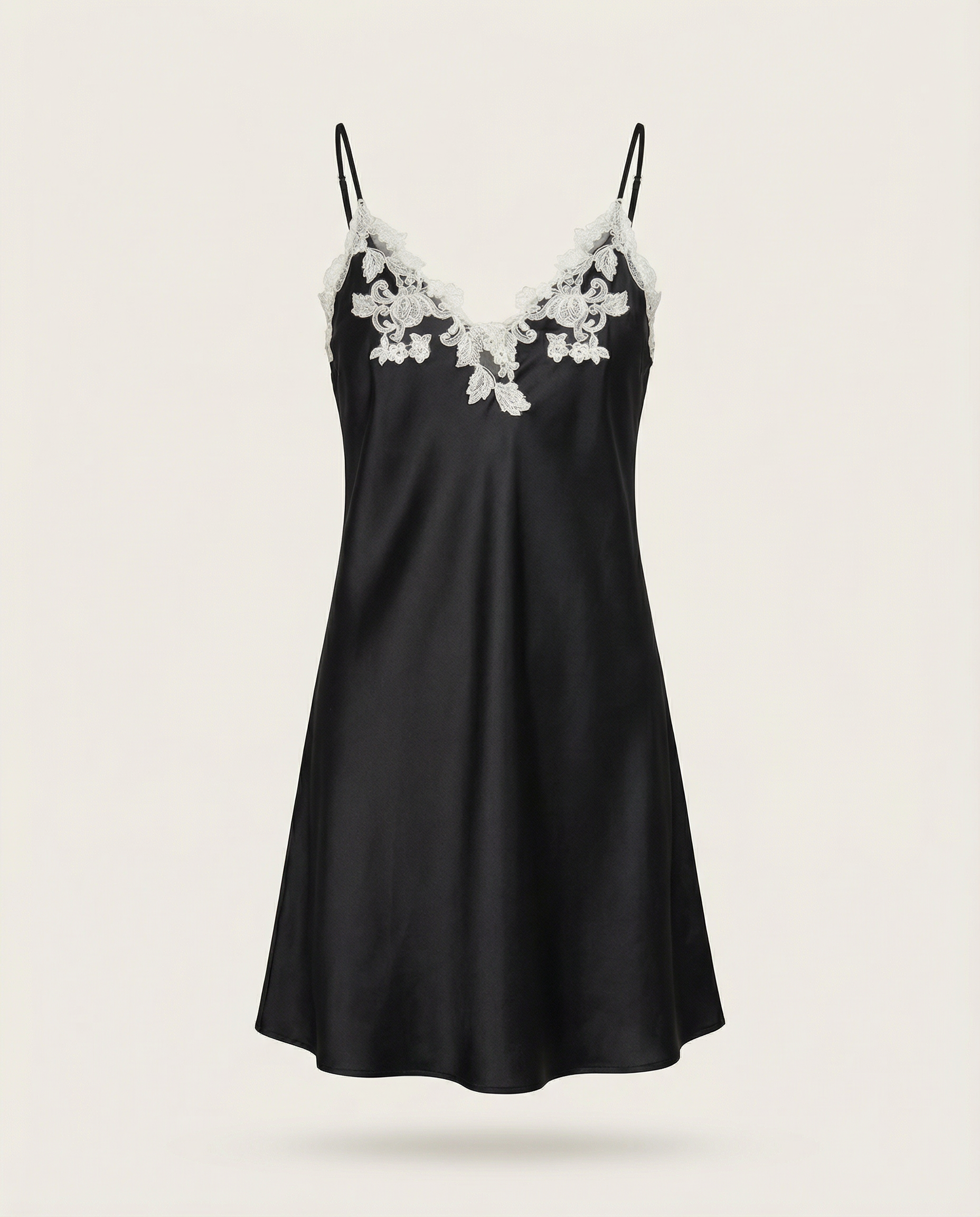 Melinda Silk Short Dress in Noir