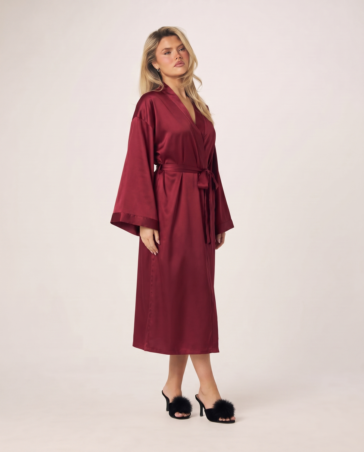 Violet Mantle Robe Violette Midi in Wine – Maison Robes
