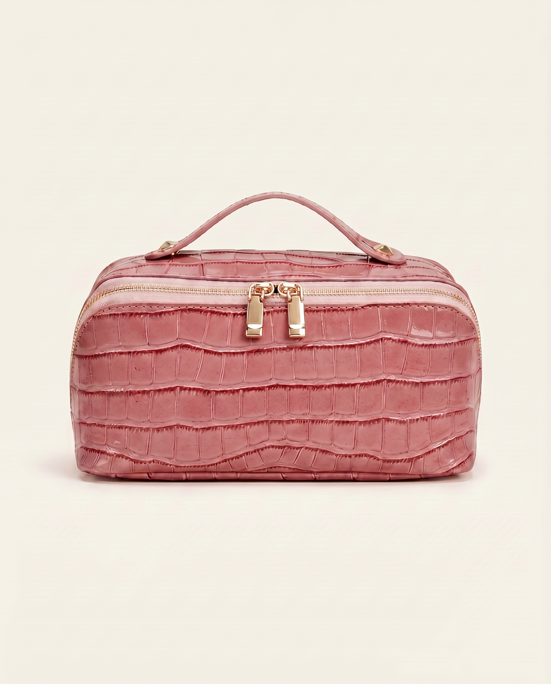 Melis Makeup Case in Pink Croc