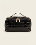 Melis Makeup Case in Noir Croc