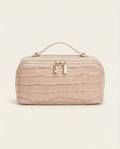 Melis Makeup Case in Blush Nude Croc