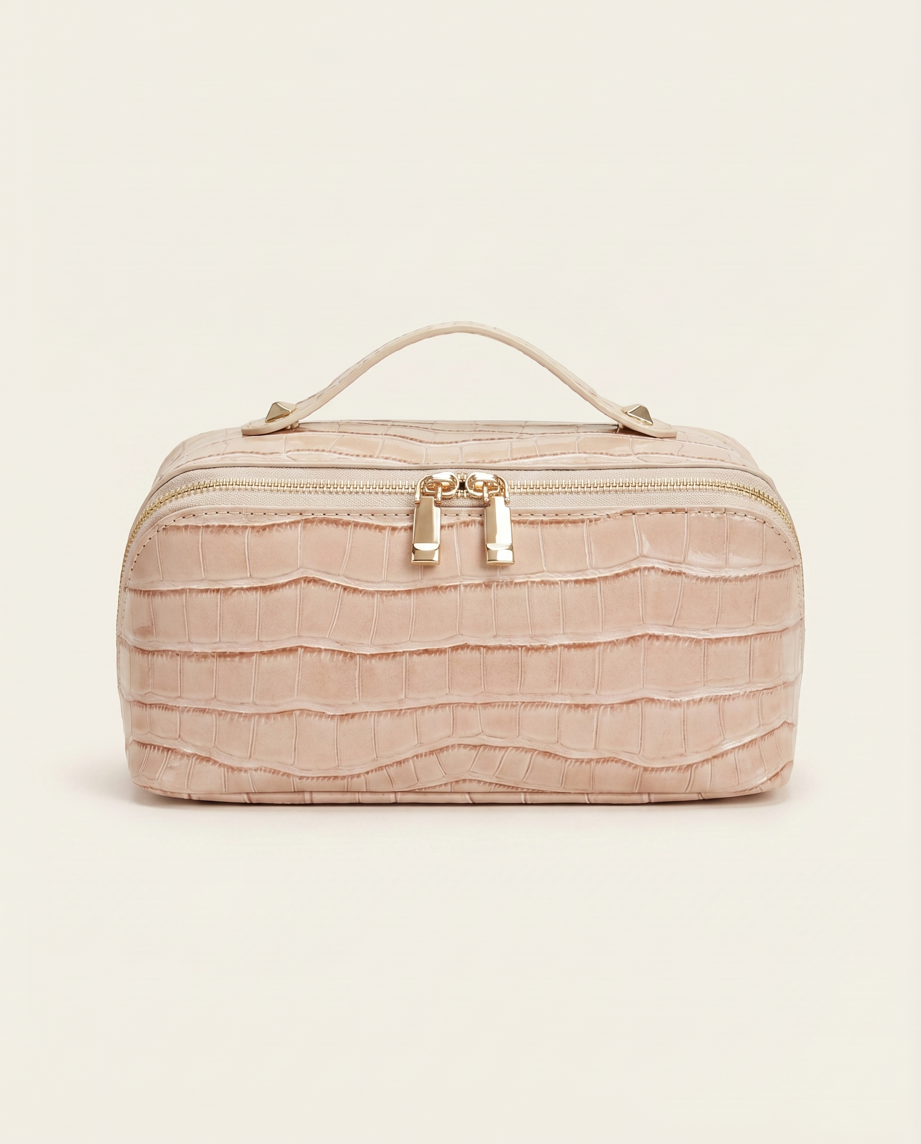 Melis Makeup Case in Blush Nude Croc