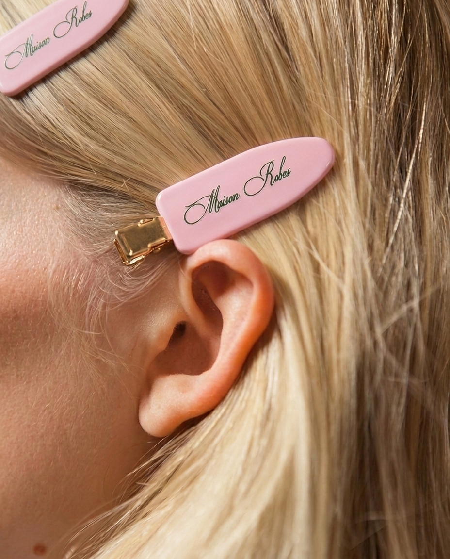 Peony Logo Hair Clips