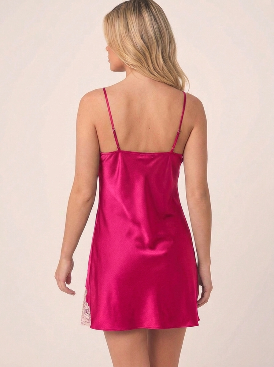 Fiona Mini Silk Dress in Viva Magenta