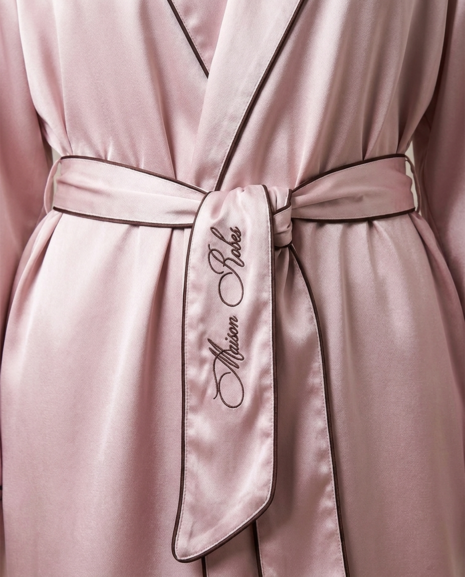 Nora Embroidered Robe in Petal Pink - Pre Order