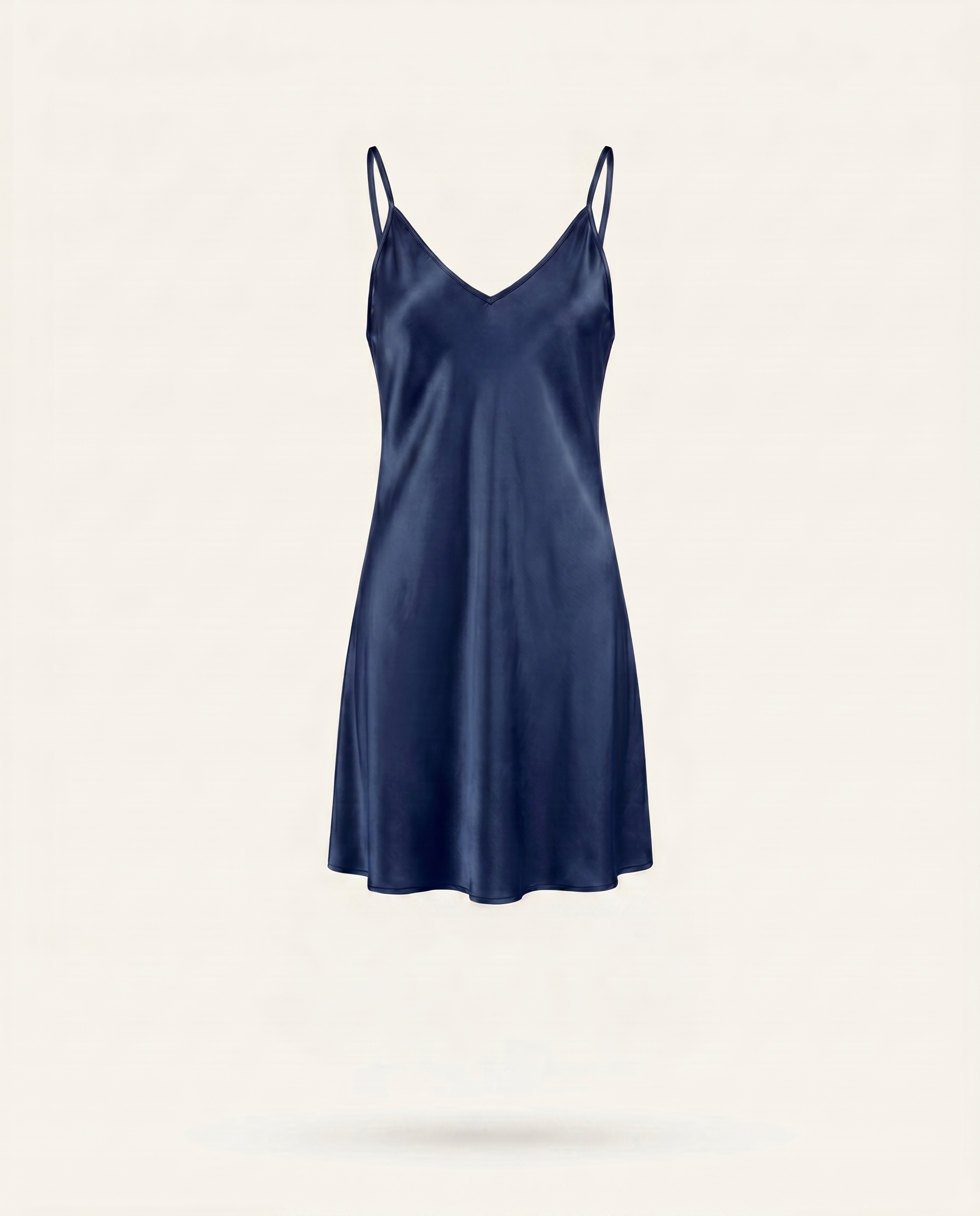 Mia Mini Silk Dress in Navy Blue